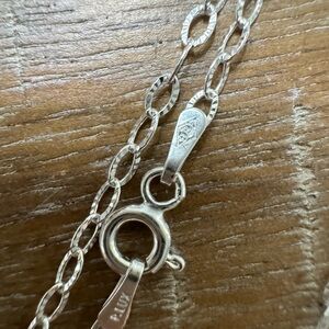 Silver rolo diamond cut Necklace - 16”